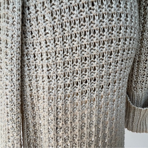 Savida open knit stitch long cardigan or duster size small. Waist buckle - Picture 3 of 8